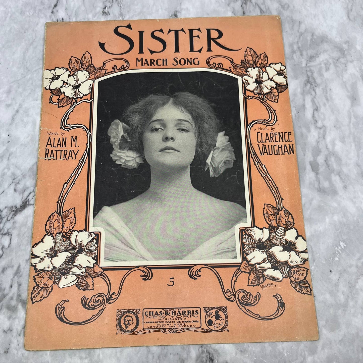 Sister March Song Sheet Music by Rattray & Vaughan Vintage 1905 TJ4