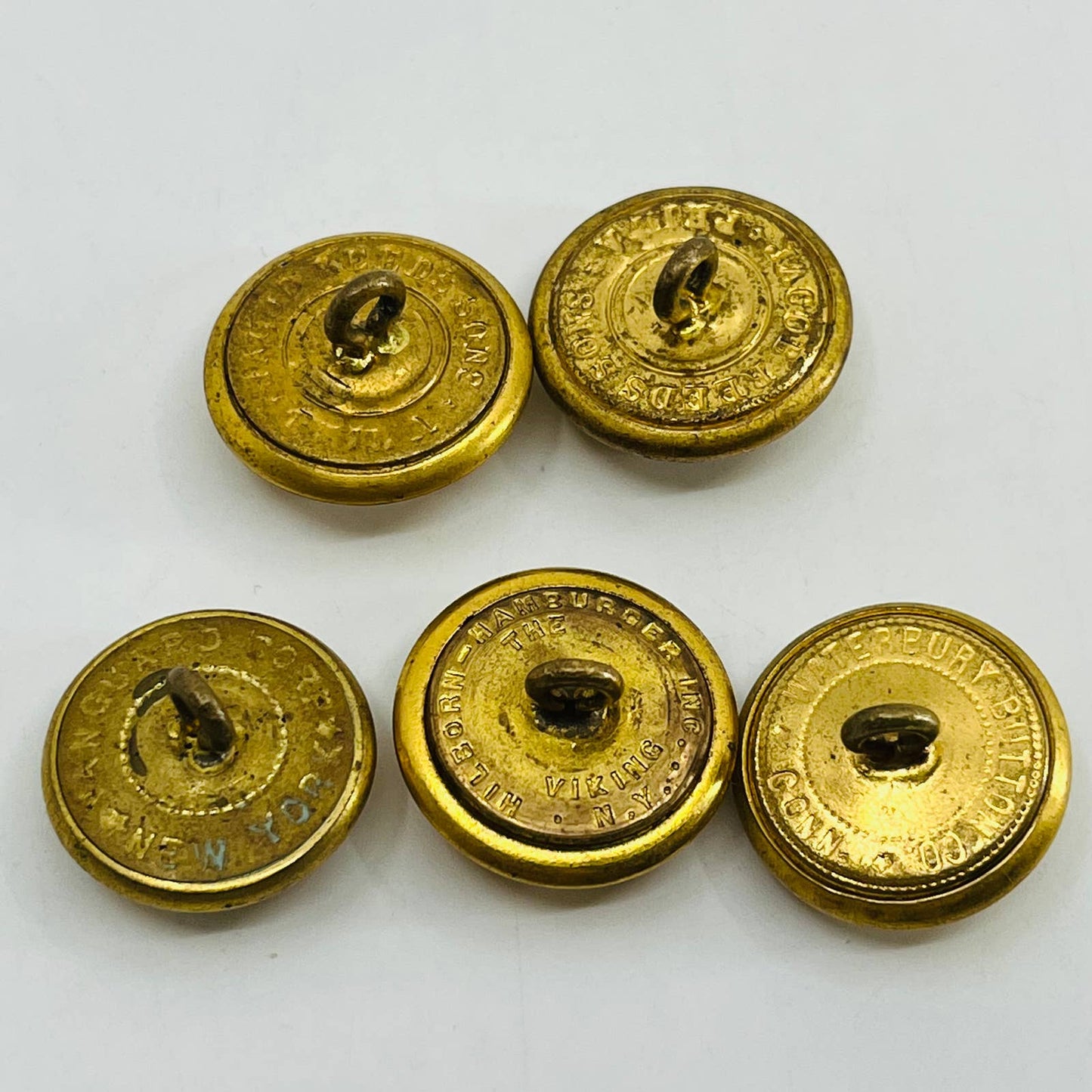 Old Early Union US Navy Military Eagle Brass Uniform Button LOT OF 5 SB5-10