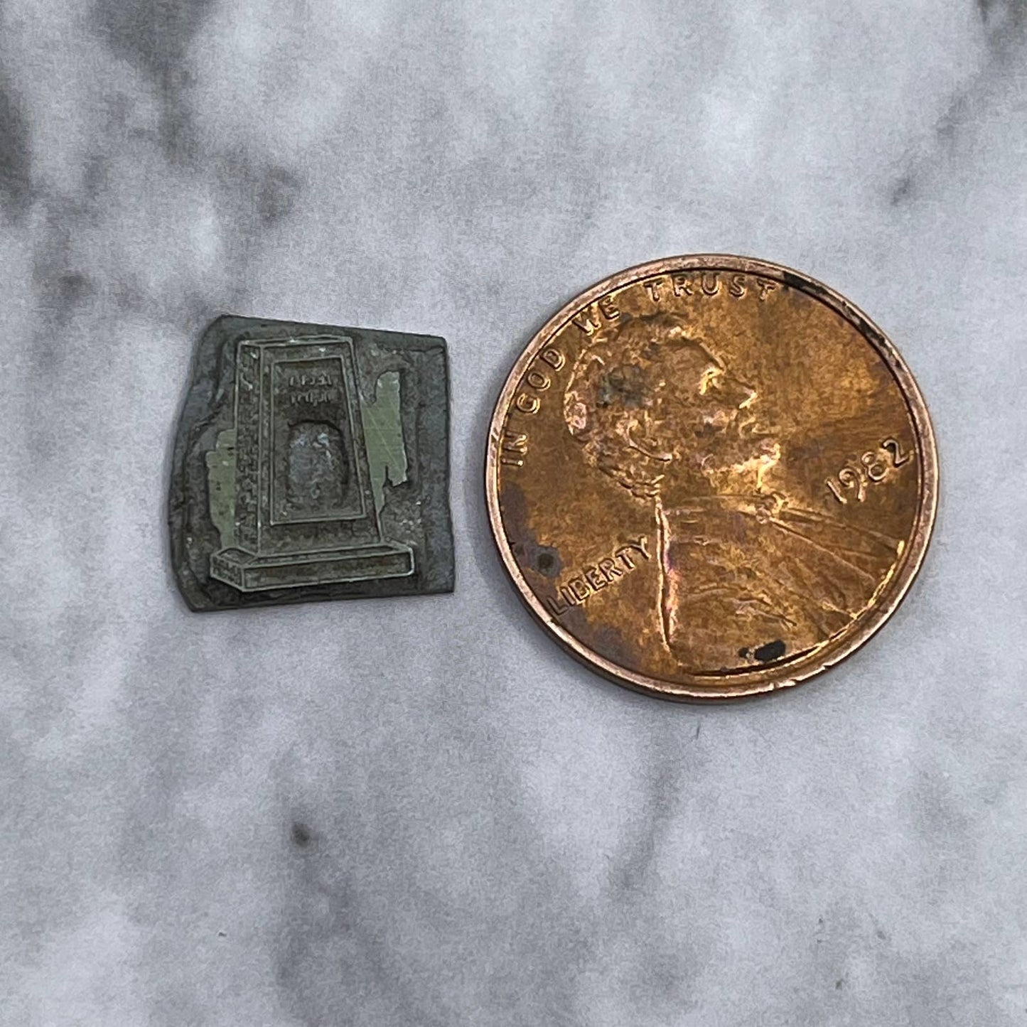 Vintage Printing Letterpress Printers Block Plate Japanese Monument SE831