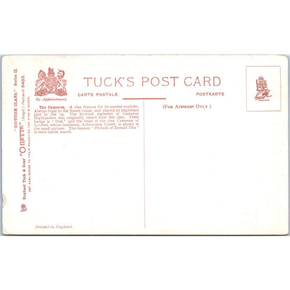 Scottish Clans The Cameron Raphael Tuck Oilette Original Postcard P2-12