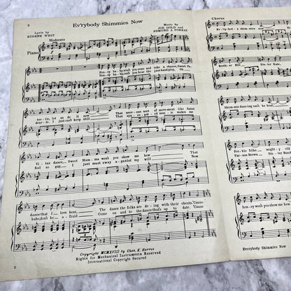 Ev'rybody Shimmies Now Sophie Tucker 1918 Sheet Music TK2-SM2