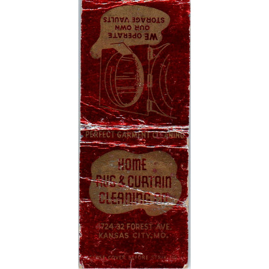 Home Rug & Curtain Cleaning Co Kansas City MO Advertising Matchbook Cover MM9-5