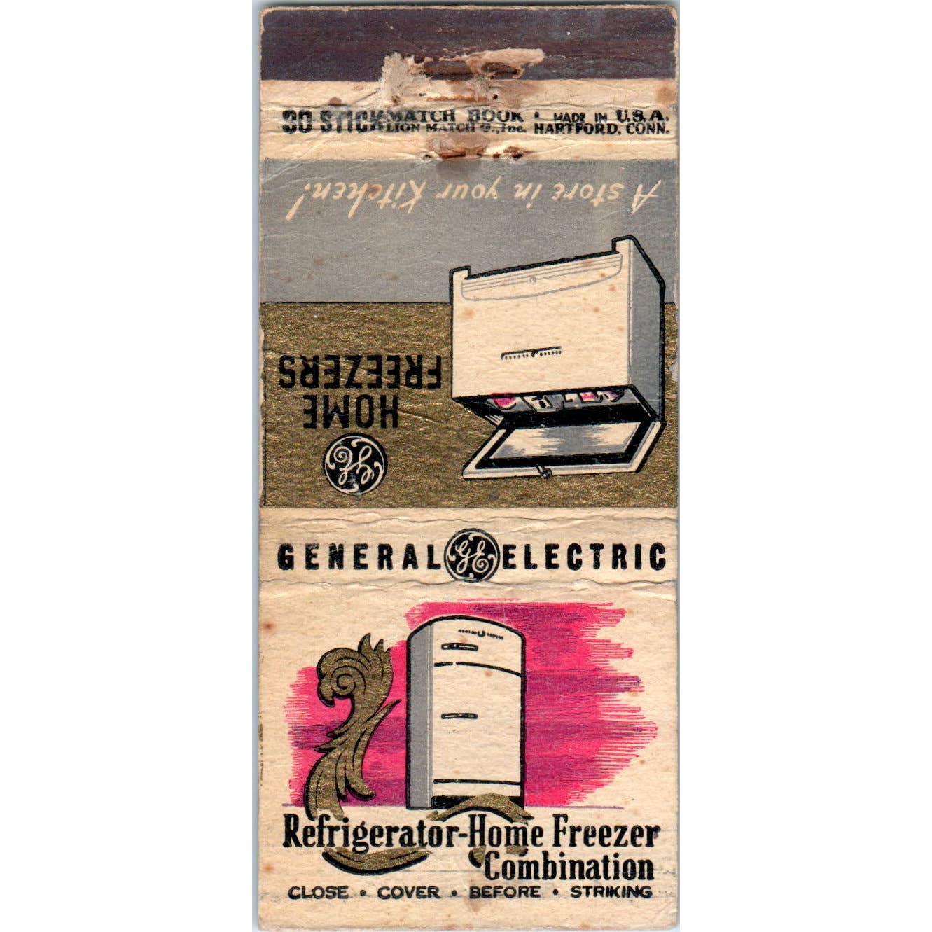 Rice Electric Port Orchard WA GE Refrigerator Advertising Matchbook SA1-M6