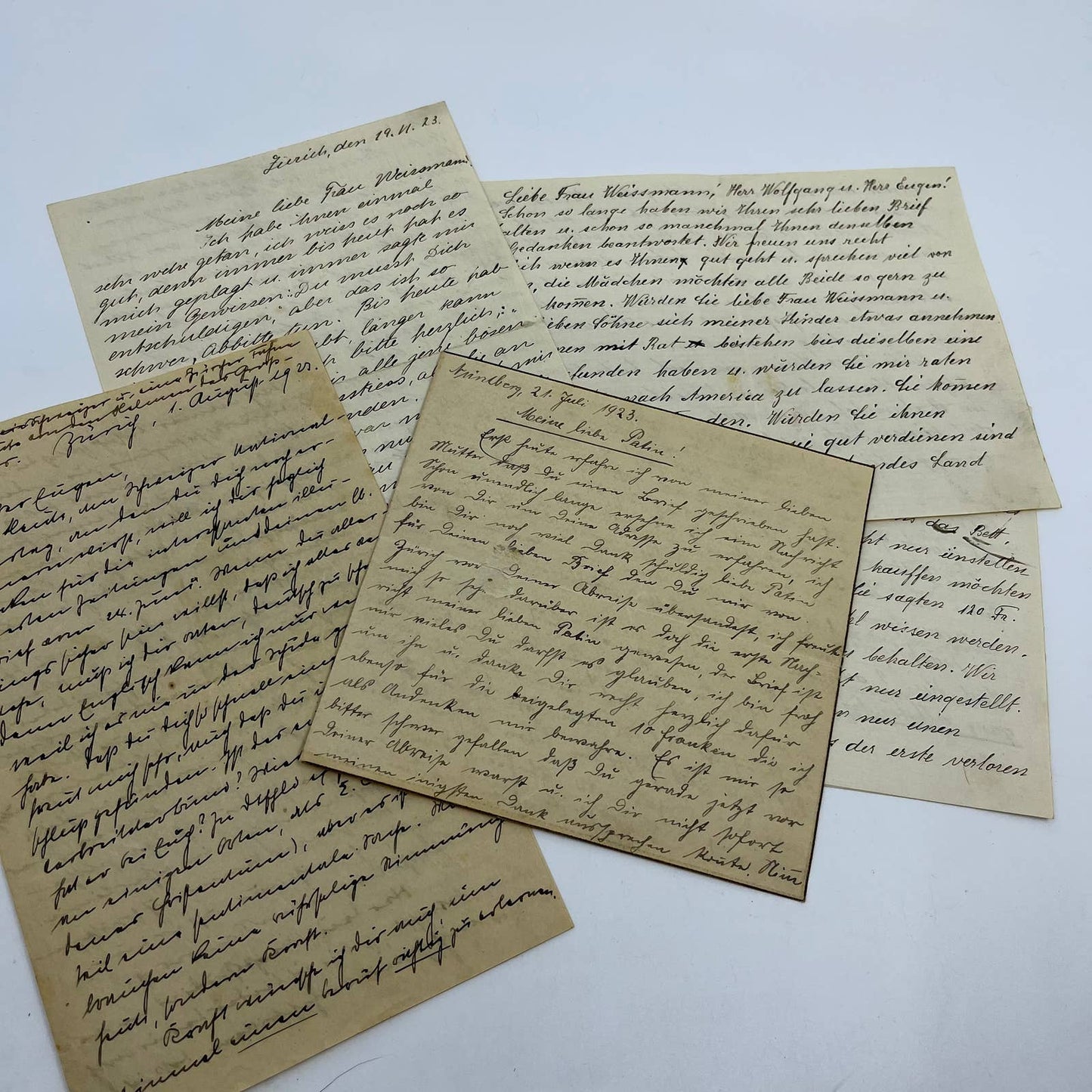 1923 Handwritten Correspondence  Zurich DE Frau Weissmann Written in German AA6