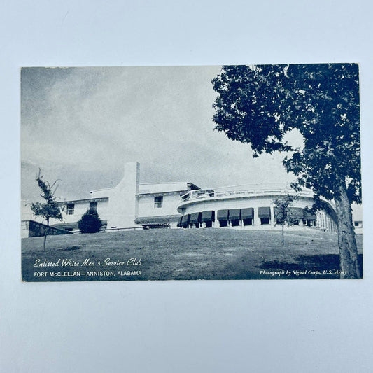 Vintage Post Card Enlisted White Men’s Service Club Ft McClellan Anniston AL SC9