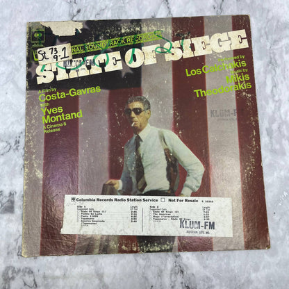 State of Siege Soundtrack LP Record Mikis Theodorakis PROMO KLUM-FM TJ4