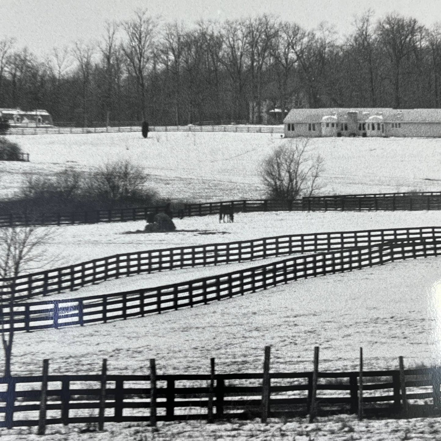 Vtg Original Art B&W Photo Winter Farmhouse Randolph Allen Kennedy 11x14 FL4-2