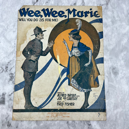Antique 1918 Wee Wee Marie Will You Do Zis For Me Sheet Music Fred Fisher V41-3
