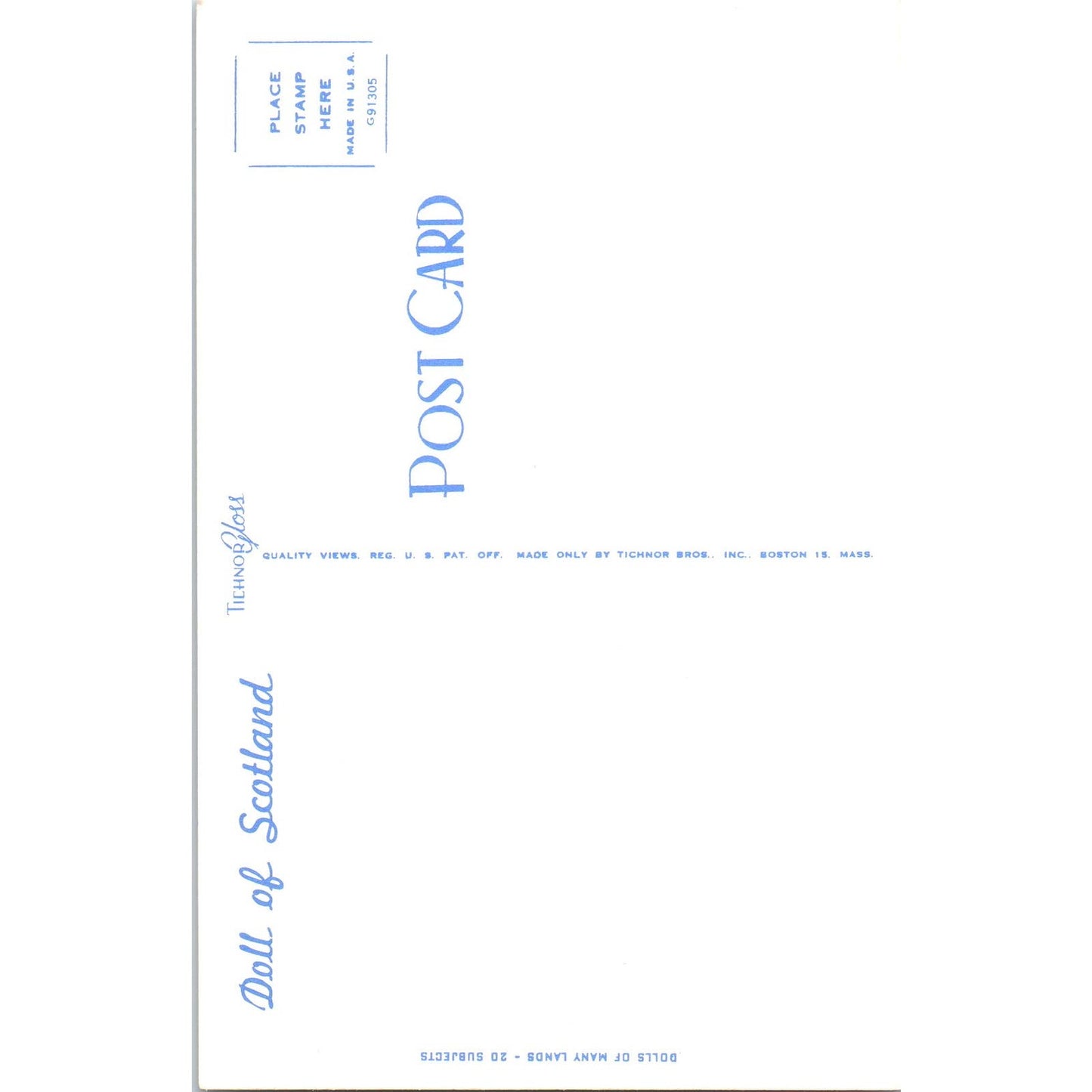 Doll of Scotland - Dolls of Many Lands Series Original Postcard PB4