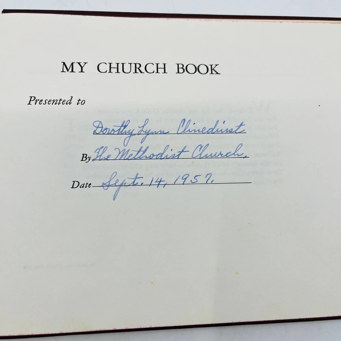 My Church Book Mary Skinner 1943 Abingdon Press Hardcover Dust BA4