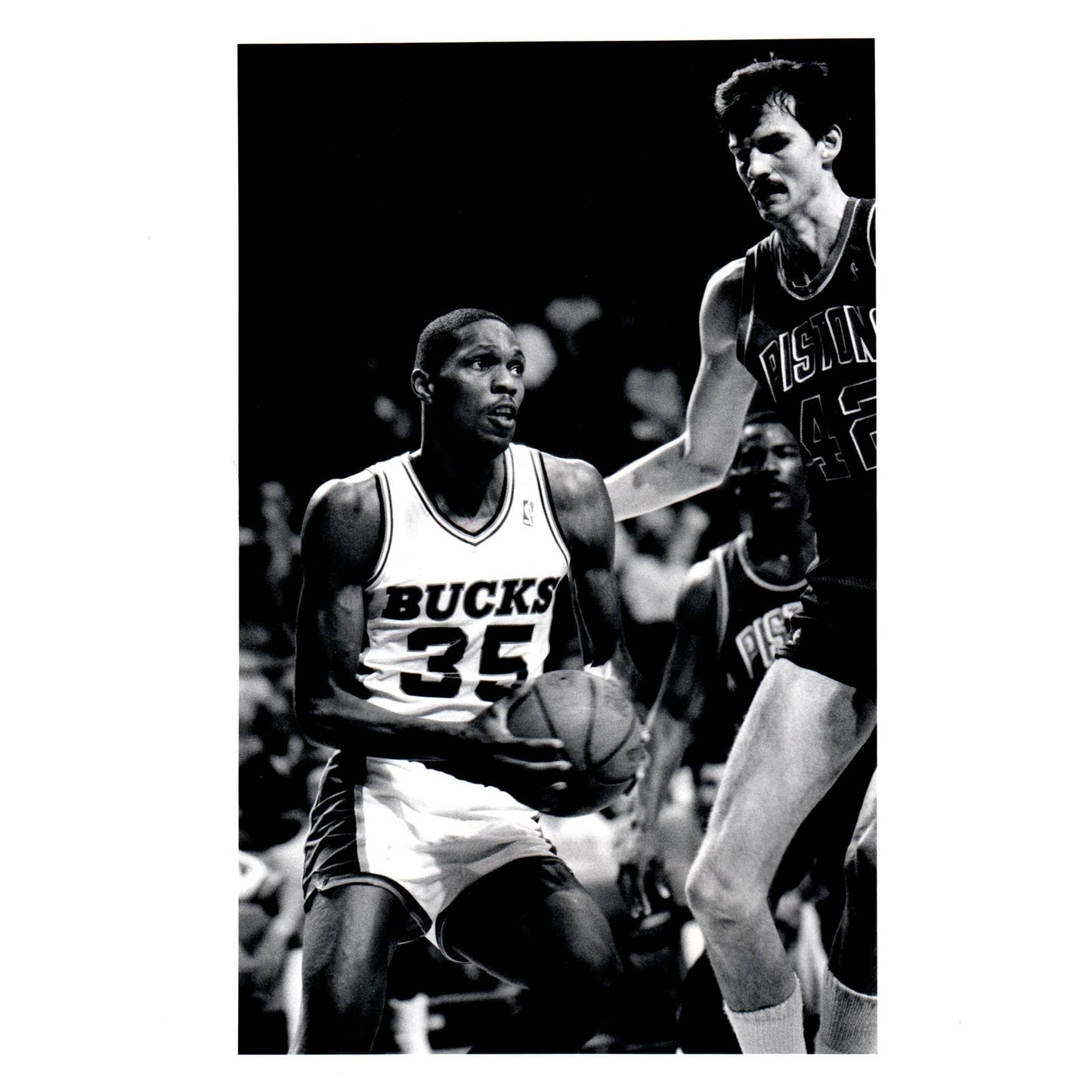 1987 Press Photo Basketball NBA Milwaukee Bucks Jerry Reynolds 8x10" AD3