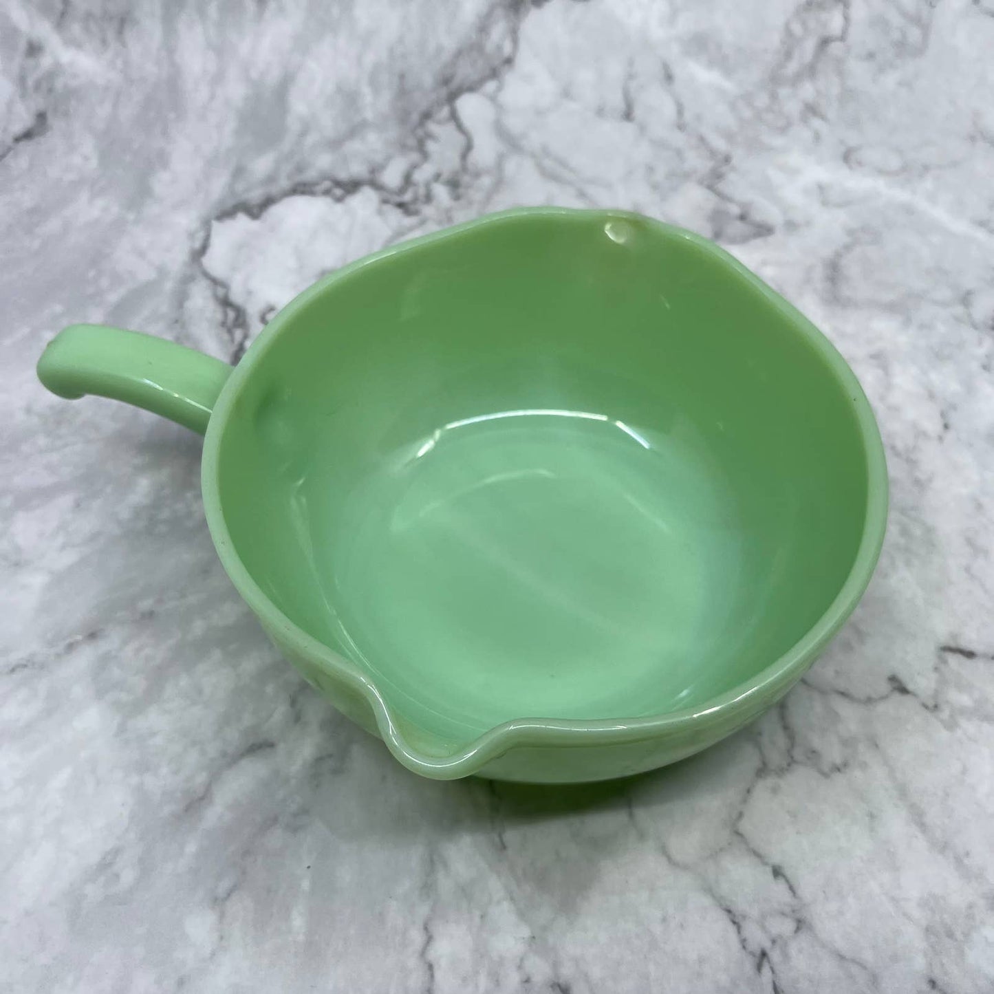 Vintage Fire King Jadeite 2 Spout Skillet Batter Bowl 6" NICE TD6