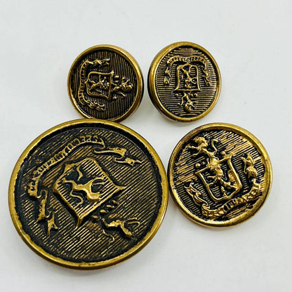 VINTAGE SPECTEMUR AGENDO LION CREST Button LOT OF 4 SB5-16