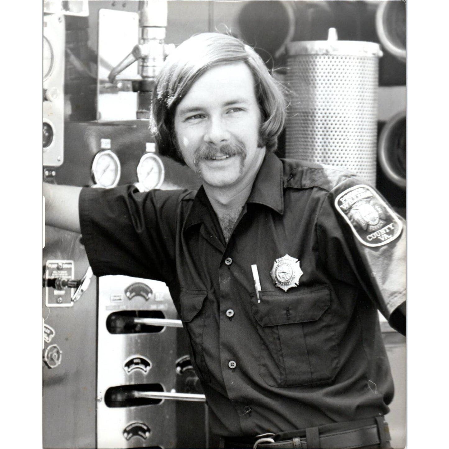 c1970 Original Photograph Prince William County Firefighter Fireman 8x10 AD6-2