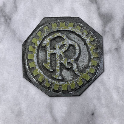 Vintage Printing Letterpress Printers Block Plate “RR” Monogram Logo SE825