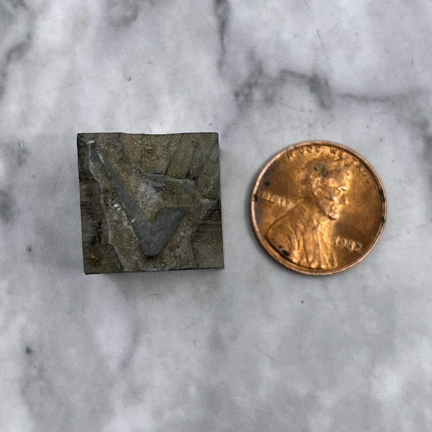 Vintage Printing Letterpress Printers Block Plate Checkmark Check Mark TJ517