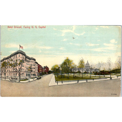 Hotel Driscoll Facing US Capitol Washington D.C. Original Postcard TK1-P2