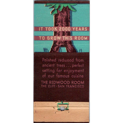 The Clift Redwood Room San Francisco CA Advertising Matchbook Cover SA1-M7