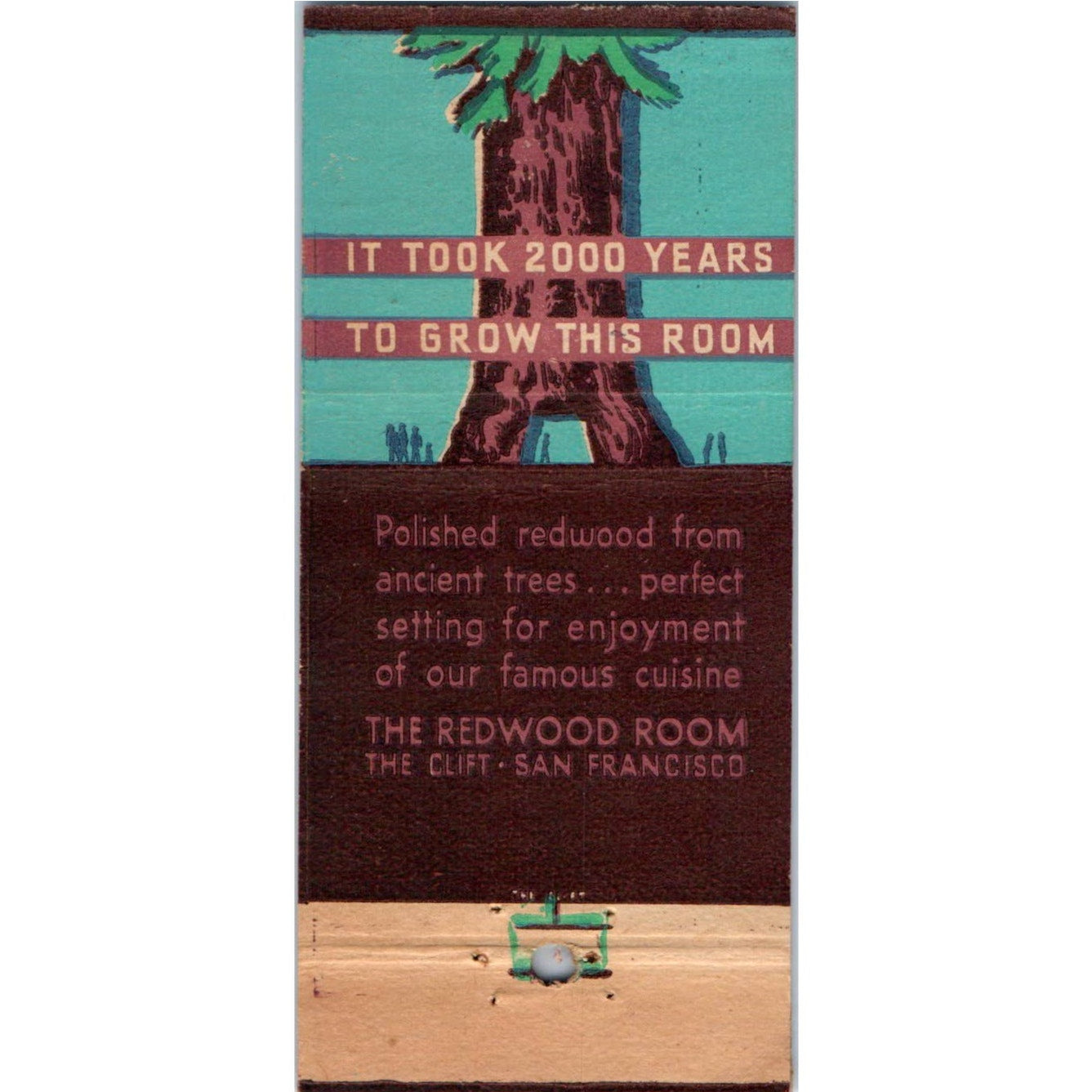 The Clift Redwood Room San Francisco CA Advertising Matchbook Cover MM10-3