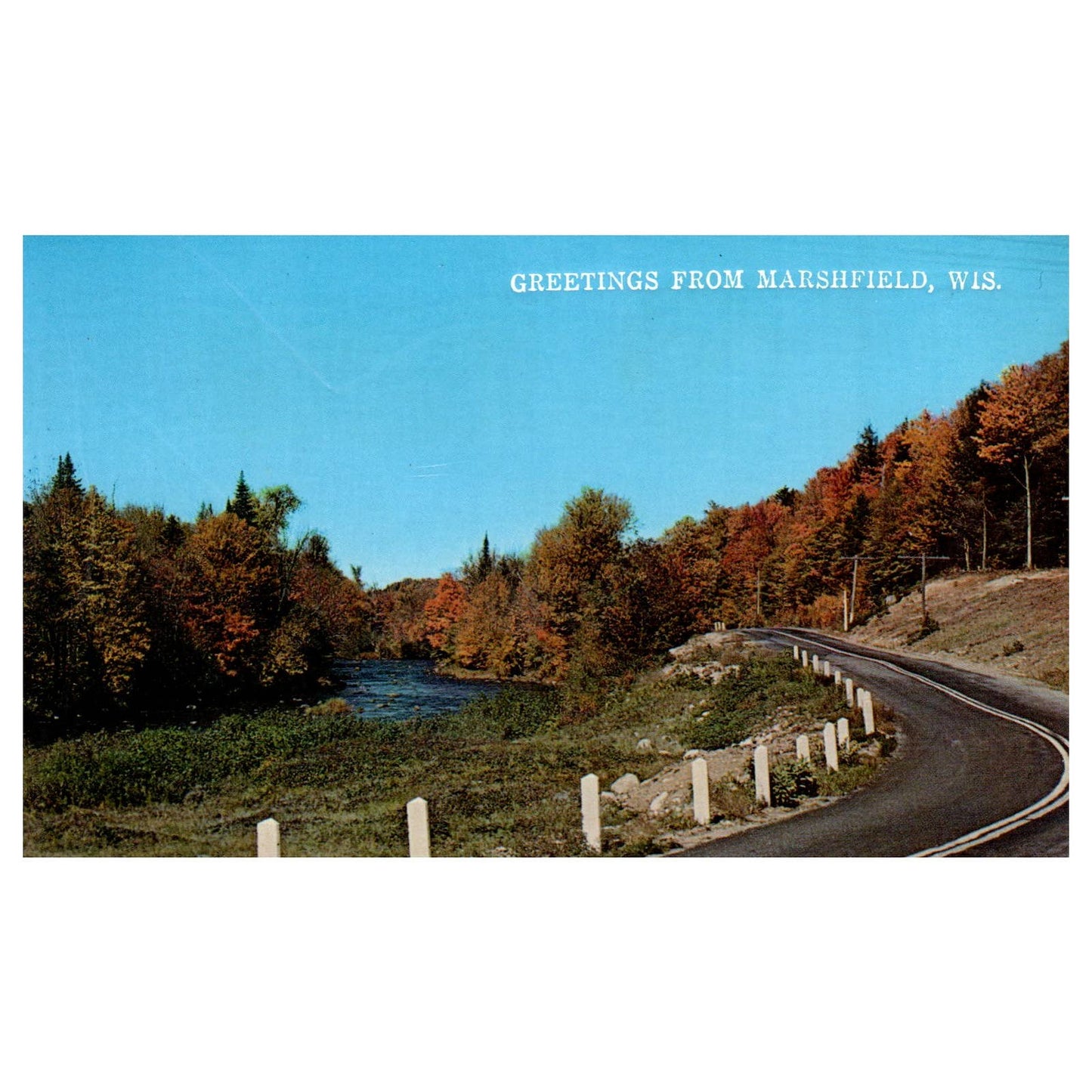 Vintage Postcard - Marshfield Wisconsin Highway View 1974 AD9
