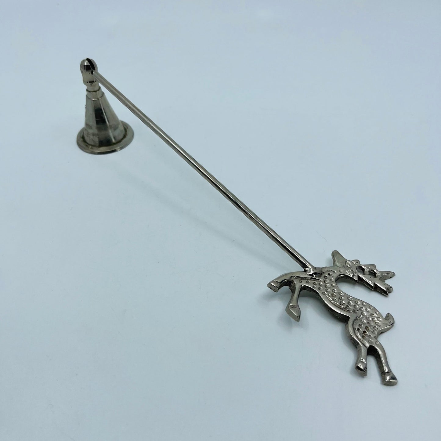 Vintage Metal Christmas Santa Reindeer Long Handle Candle Snuffer SC4