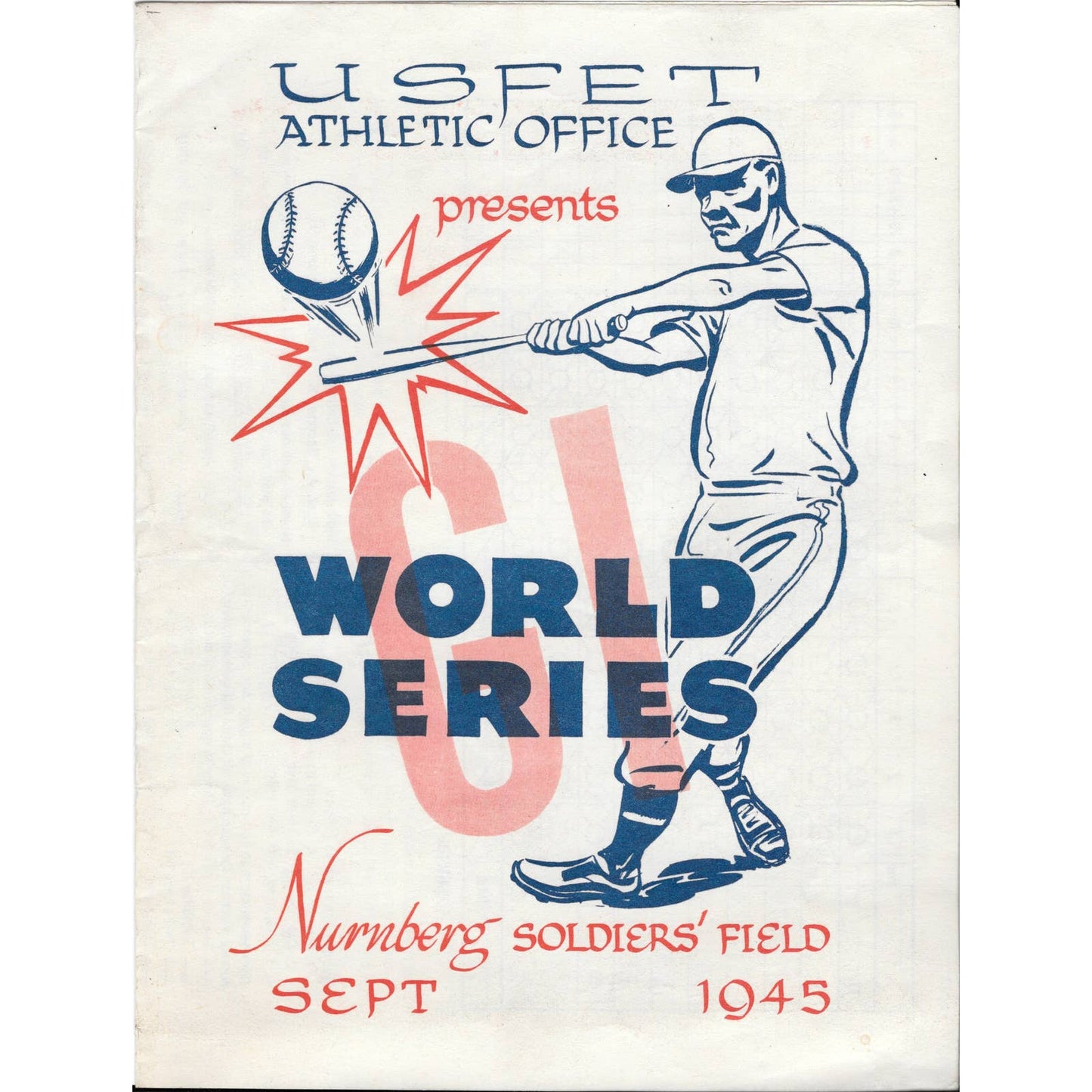 RARE GI World Series Program September 2, 1945 Soldiers’ Field, Nuremberg TJ8-1