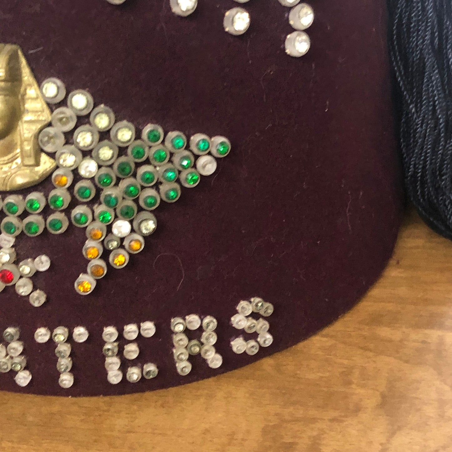 Vintage Osman Chanters Masonic Shriner Fez Hat Rhinestone Sphinx Minnesota TA9