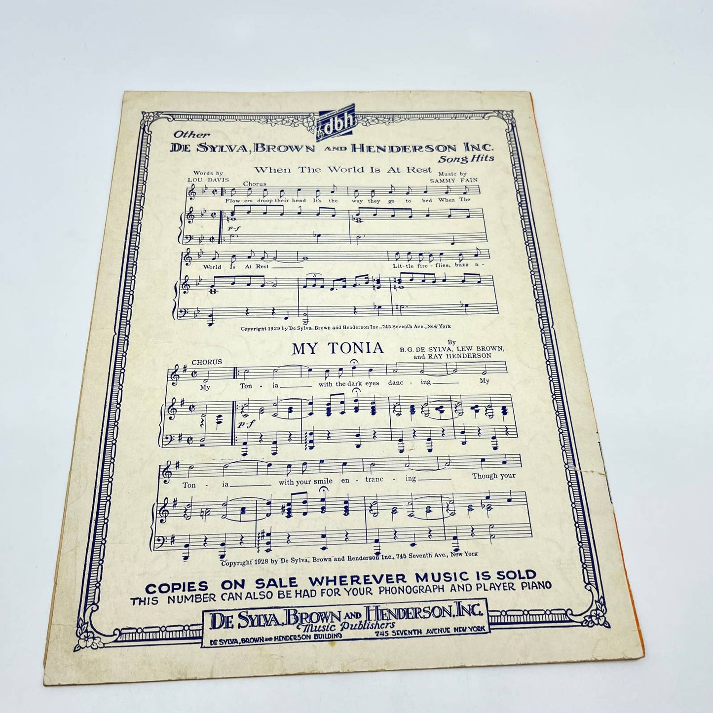 1929 Sheet Music Mean to Me Roy Turk Fred E. Ahlert TF9