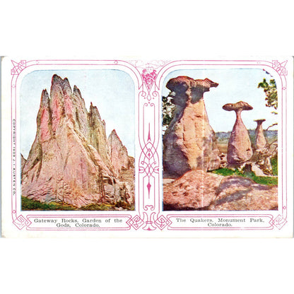Garden of the Gods, The Quakers Monument CO 1909 Original Postcard TK1-P18
