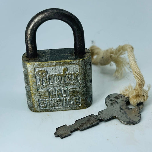 Vintage Yale Advertising Pyrofax Gas Service Mini Lock Padlock With Key SA8