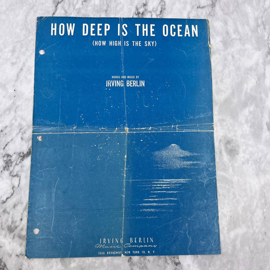 1932 Irving Berlin's How Deep is the Ocean Piano Sheet Music TJ4