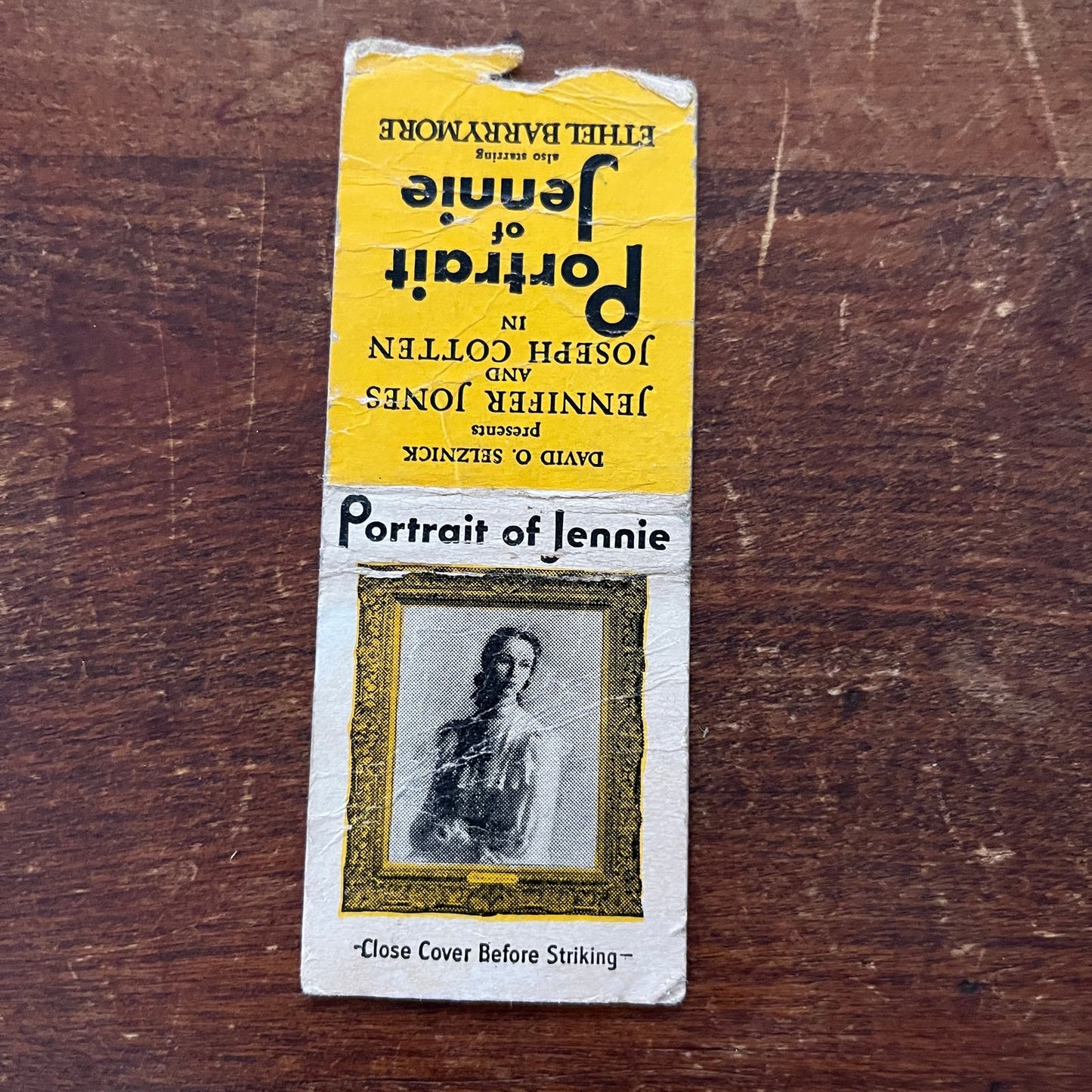 Portrait of Jennie Jennifer Jones Advertising Matchbook Cover SB3-M1