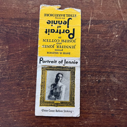 Portrait of Jennie Jennifer Jones Advertising Matchbook Cover SB3-M1