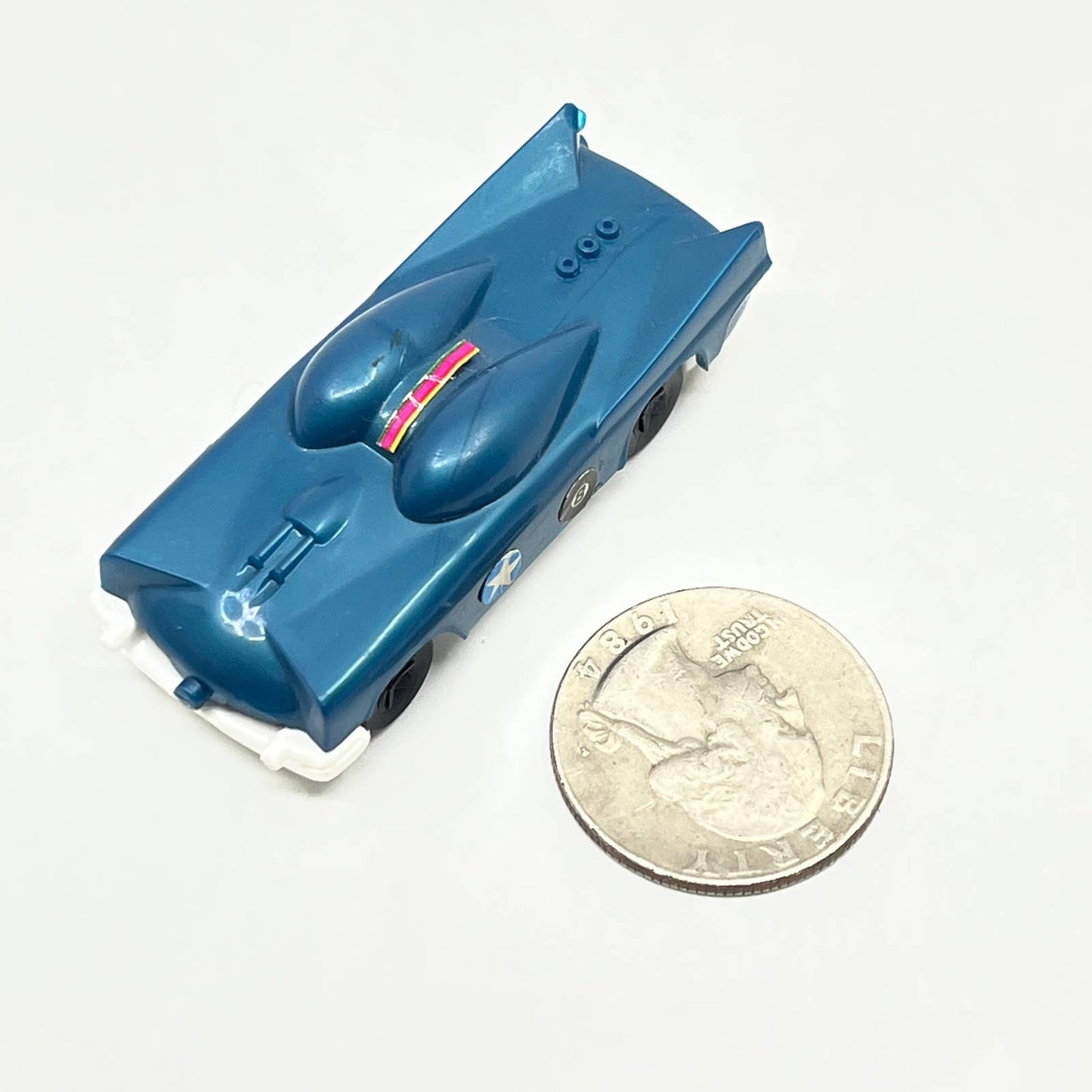 1960s Early Vintage Plastic Lincoln Futura Batmobile Hero Car 2 1/4" Blue SD6