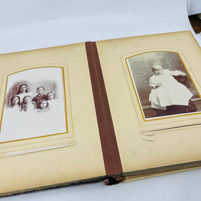 LOADED 1880s Victorian Photo Album Filled With Labeled Photos 8 x 10” TD2