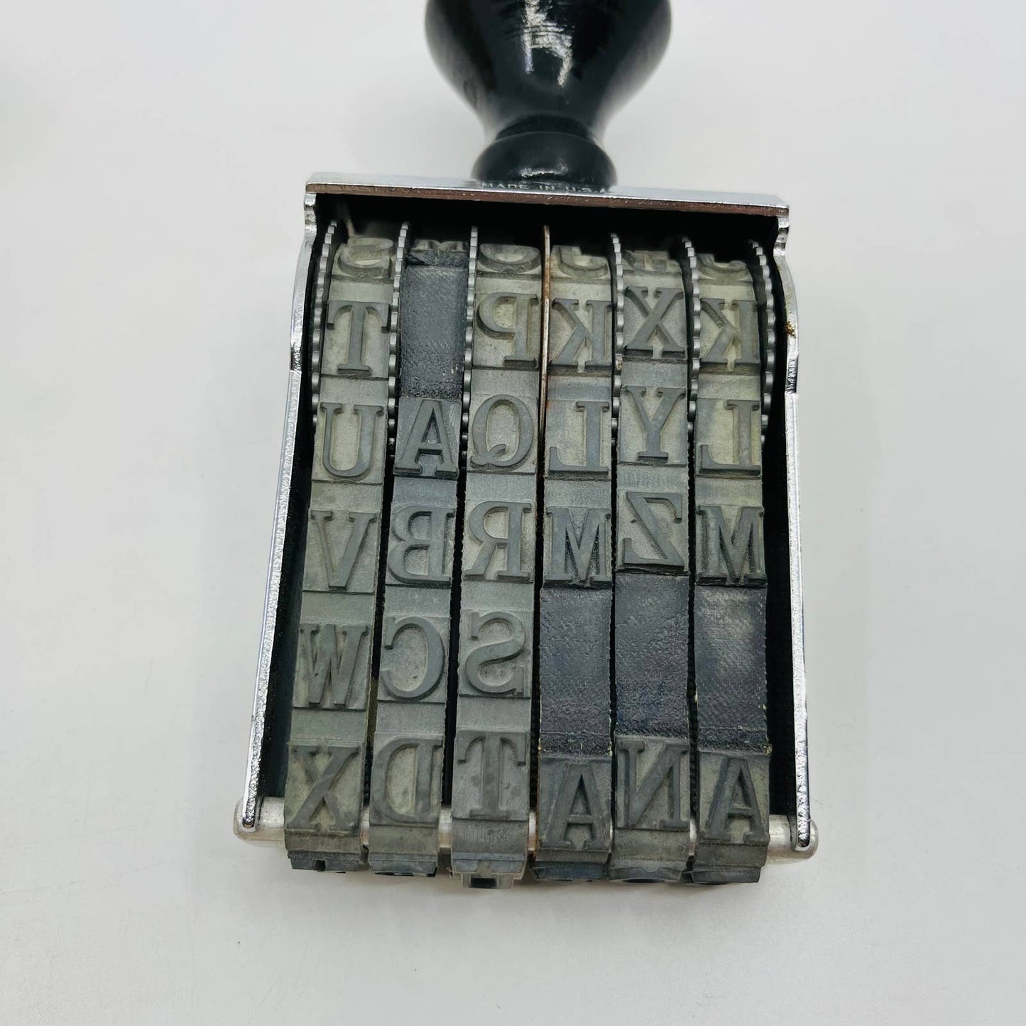 Cosco Pullman 4-6 Band Ink Stamp W/ Letters Original Box Sanford Ink Pad BA1