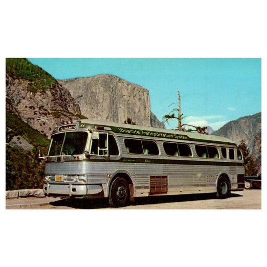 Vintage Postcard - Yosemite National Park California Transportation Bus P3-7