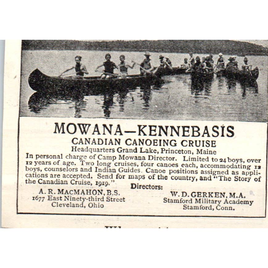 c1920 Harper's Ad Camp Kenjocketee for Girls James W Tyson South Strafford EA3-1