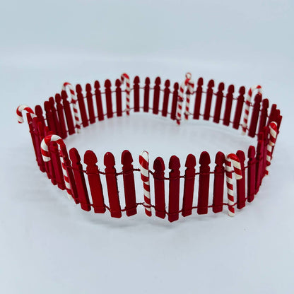 Vintage Flexible Candy Cane Red Picket Fence for Christmas Village 23” TE1