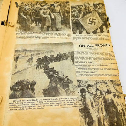 1940s Large WWII Scrapbook LOADED With News Clippings TD8