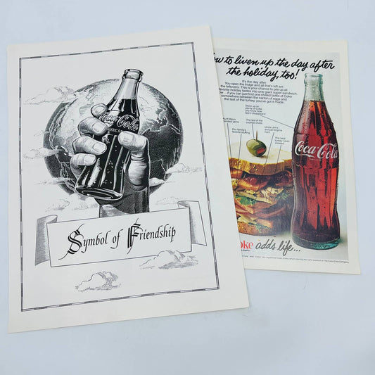 1956,71 Set of 2 Coca Cola Coke Soda Pop Original Print Ads C13