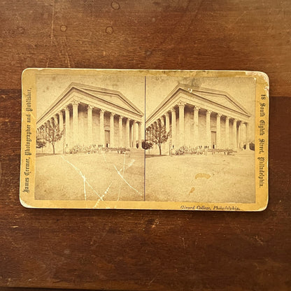 Girard College Philadelphia Pennsylvania c1880 Antique Stereoview Card TJ9-V2