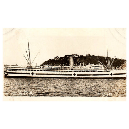 WWI Battleship ARA American Red Cross Ship - Original Postcard RPPC P3-6