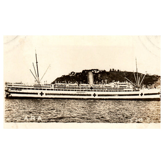WWI Battleship ARA American Red Cross Ship - Original Postcard RPPC P3-6