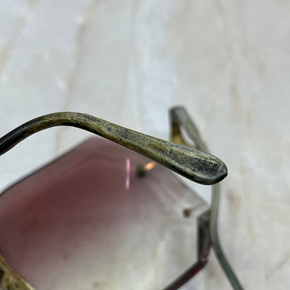 Vintage Ladies' Oversize Drop Arm Rimless Eyeglasses Frames TJ9G1-7