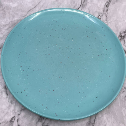 Imperial Ware Speckled Confetti Teal Blue Dinner Plate Set Melmac Malamine TA3