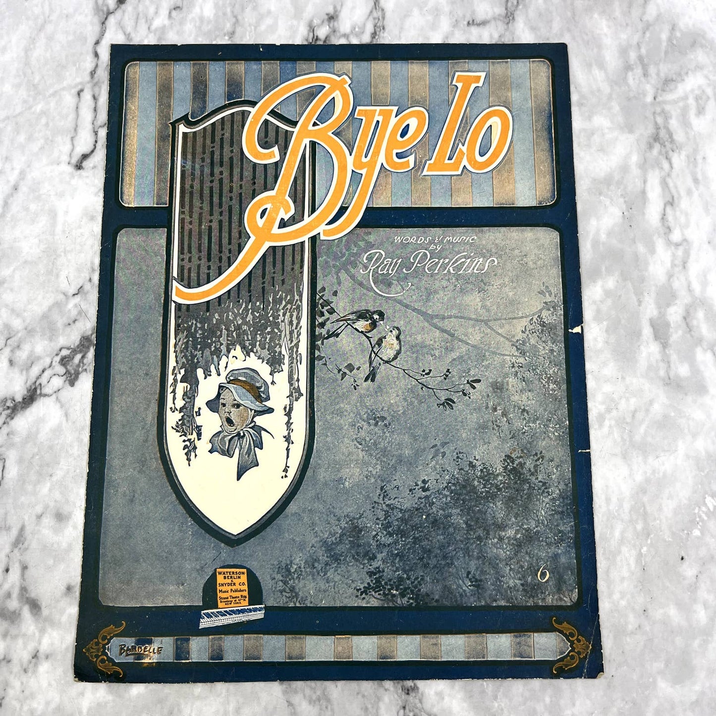 Bye Low Ray Perkins Waterson Berlin 1919 Sheet Music TK2-SM