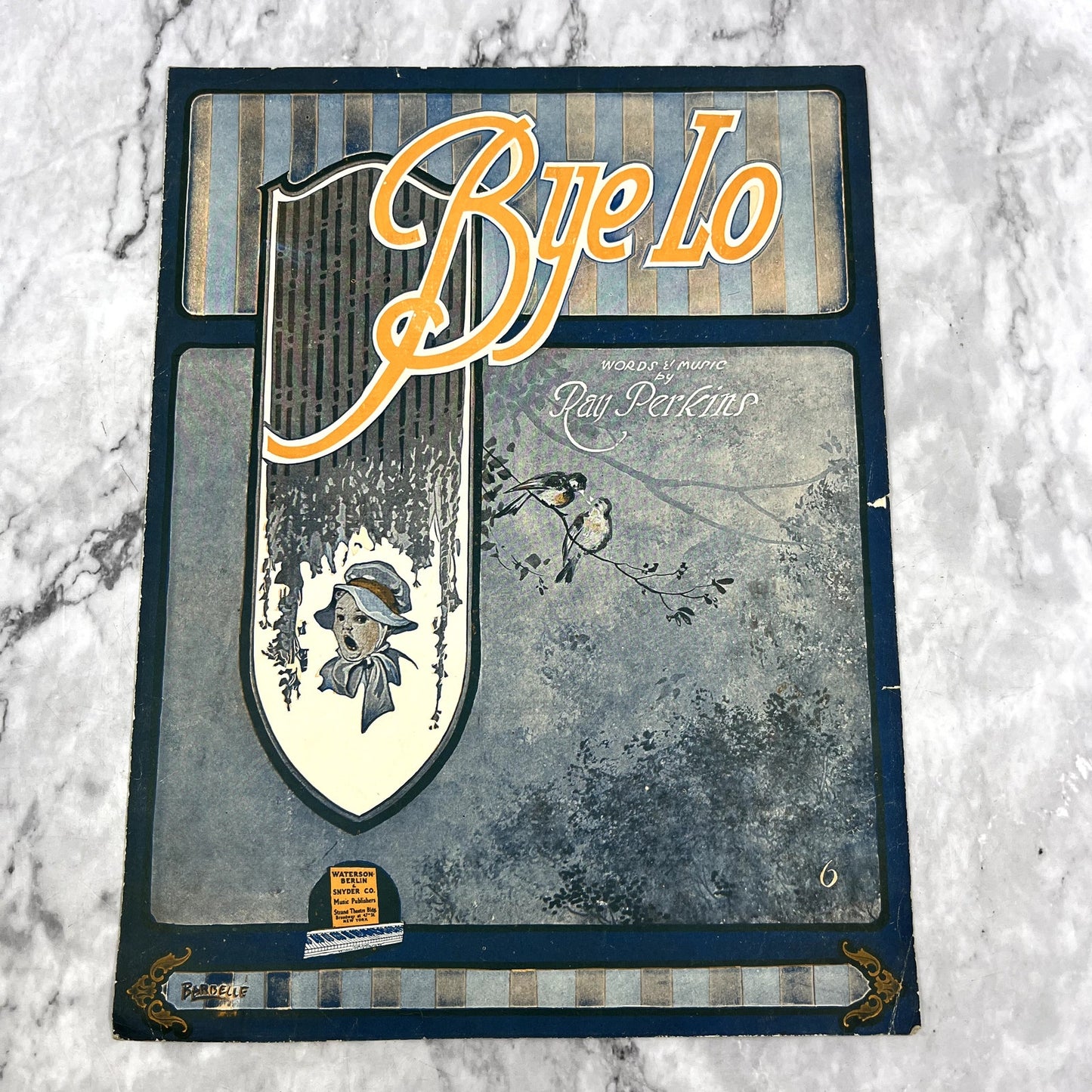 Bye Low Ray Perkins Waterson Berlin 1919 Sheet Music V42-1