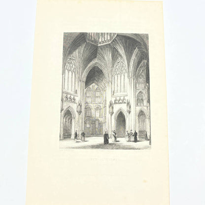 1836 Original Art Engraving Ely Cathedral View of the Octagon AC4
