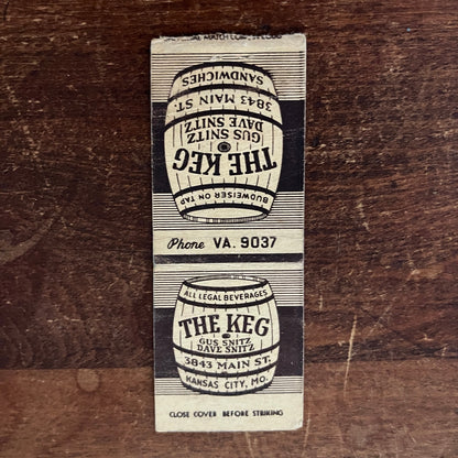 The Keg Bar & Grill Kansas City MO Advertising Matchbook Cover MM11-7